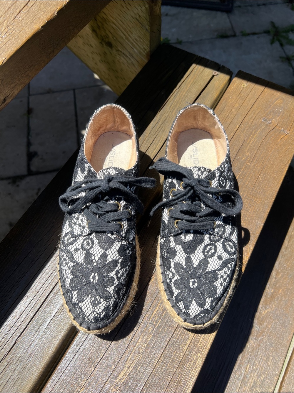 Black Lace Shoes - Women. Size 7